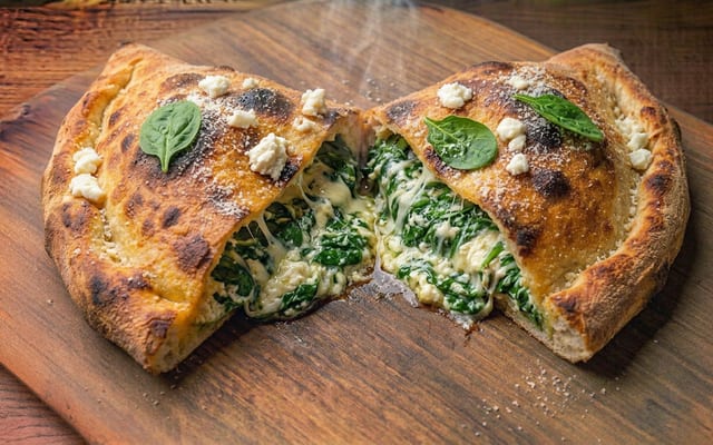 Spinach Ricotta Calzone.