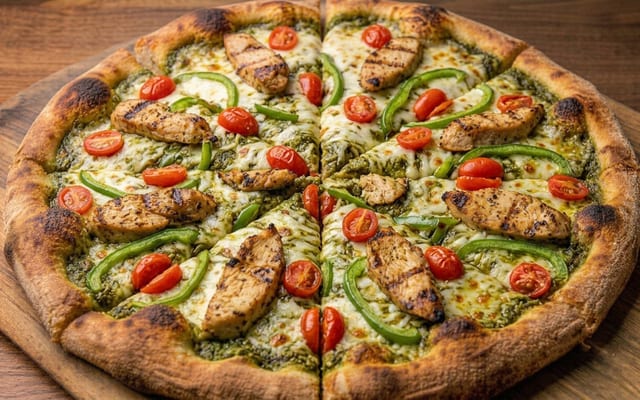Pesto Chicken Pizza.