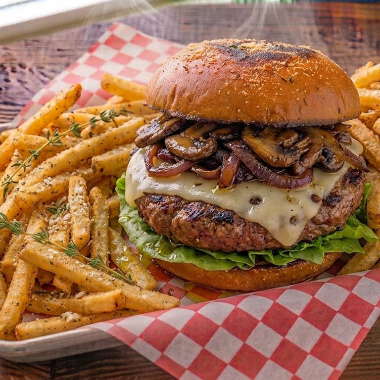 Mushroom Swiss Burger Delight
