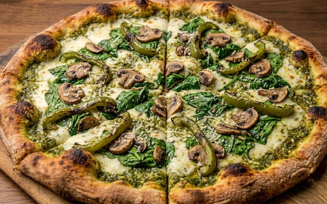 Pesto Veggie Pizza.