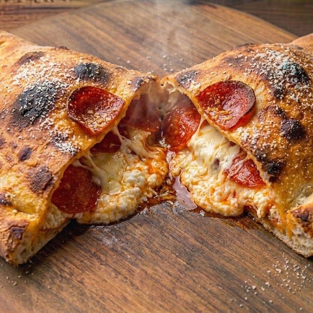 Pepperoni Ricotta Calzone.